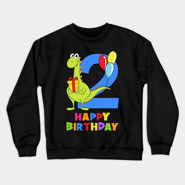 2nd Birthday Party 2 Year Old 2 Years Crewneck Sweatshirt by KidsBirthdayPartyShirts